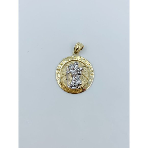 10k solid gold Saint Christopher pendant